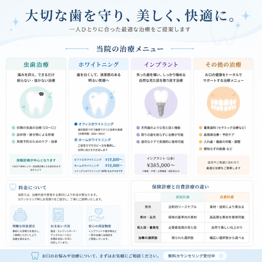 治療メニューの紹介