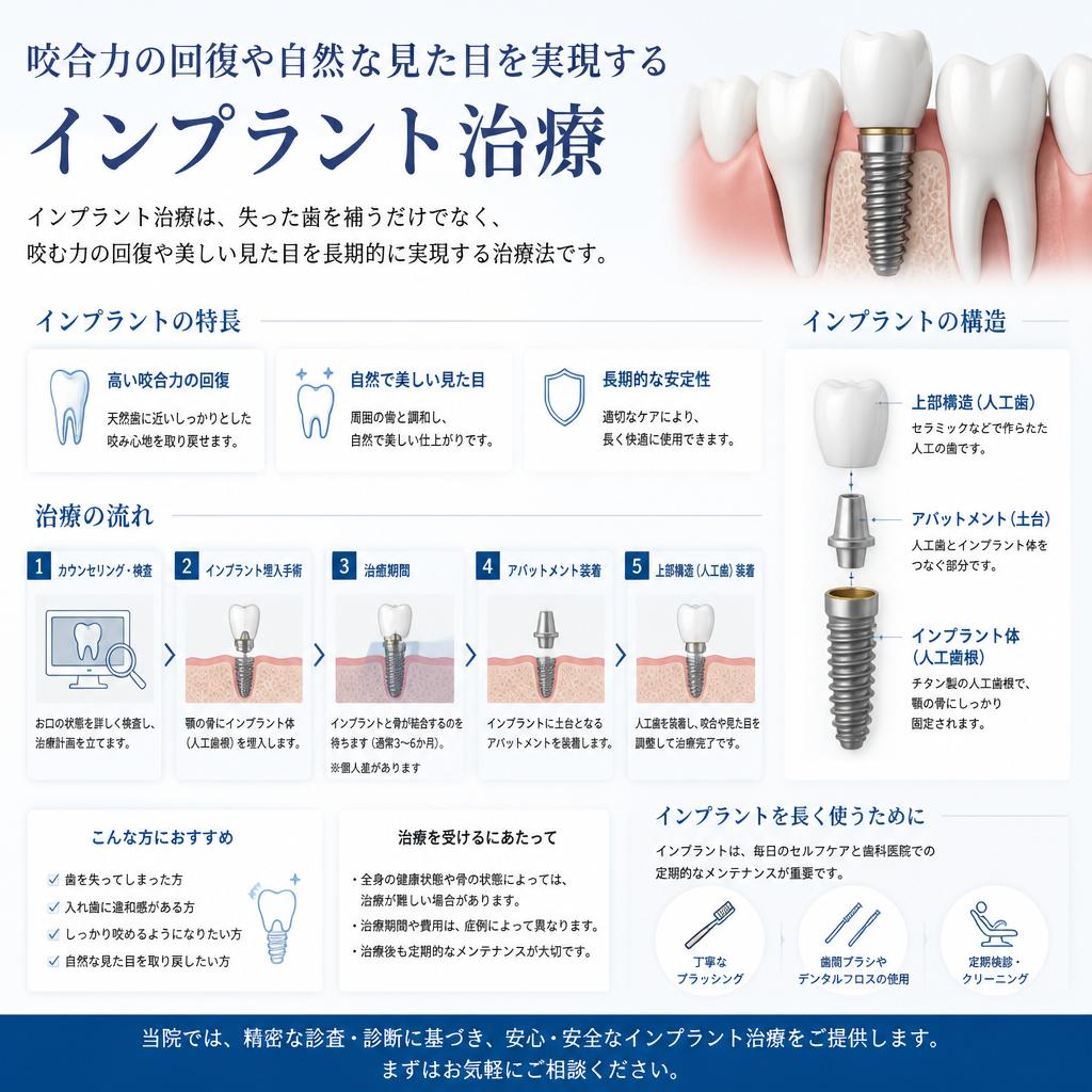 インプラント手術: お一人おひとりに合った提案
