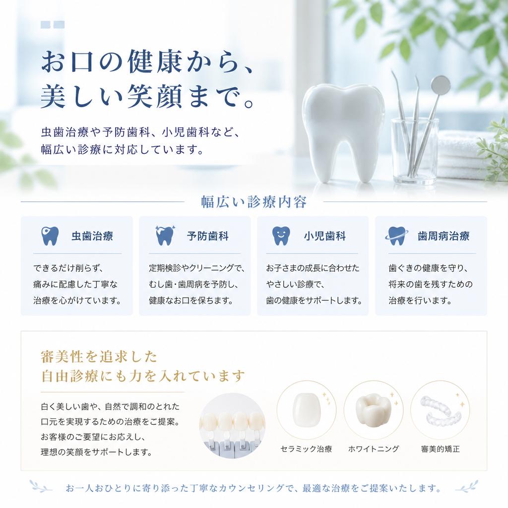 保険適用の診療から自由診療まで幅広く対応