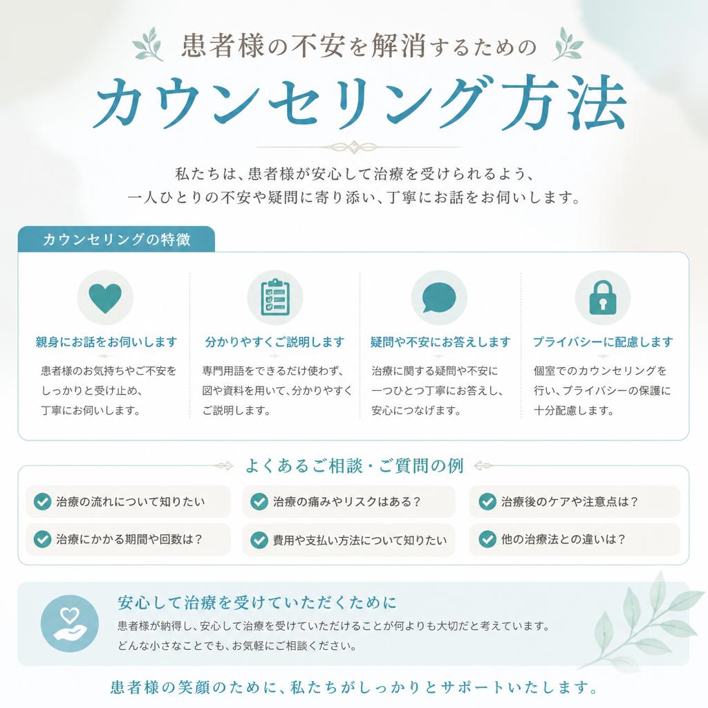 当院の丁寧なカウンセリング
