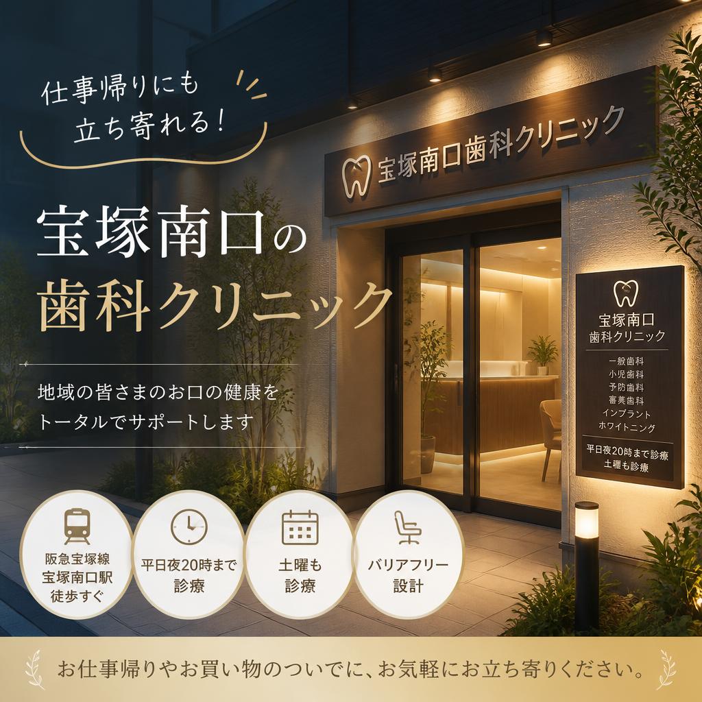 仕事帰りにも立ち寄れる！宝塚南口の歯科クリニック