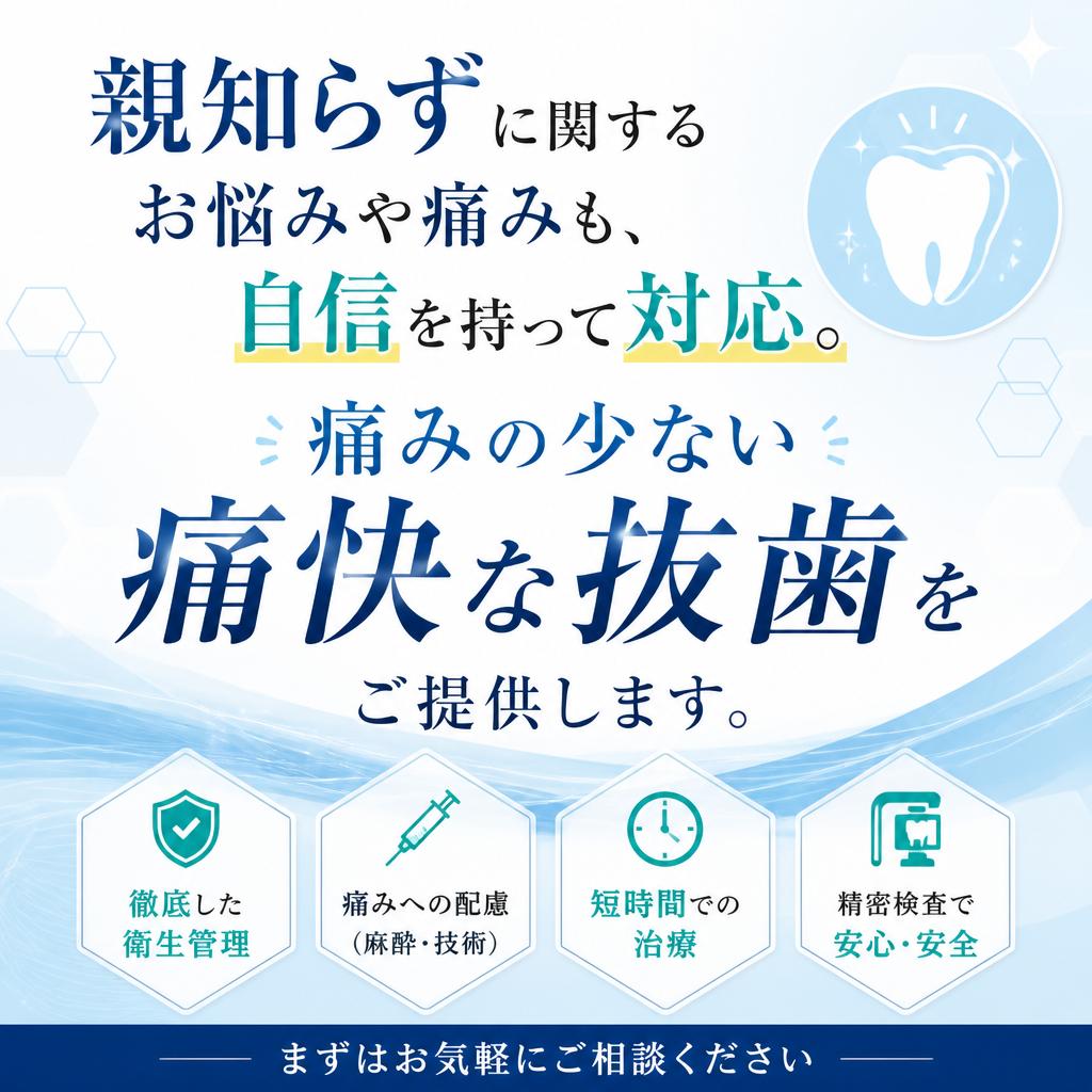 親知らずの抜歯もお任せ