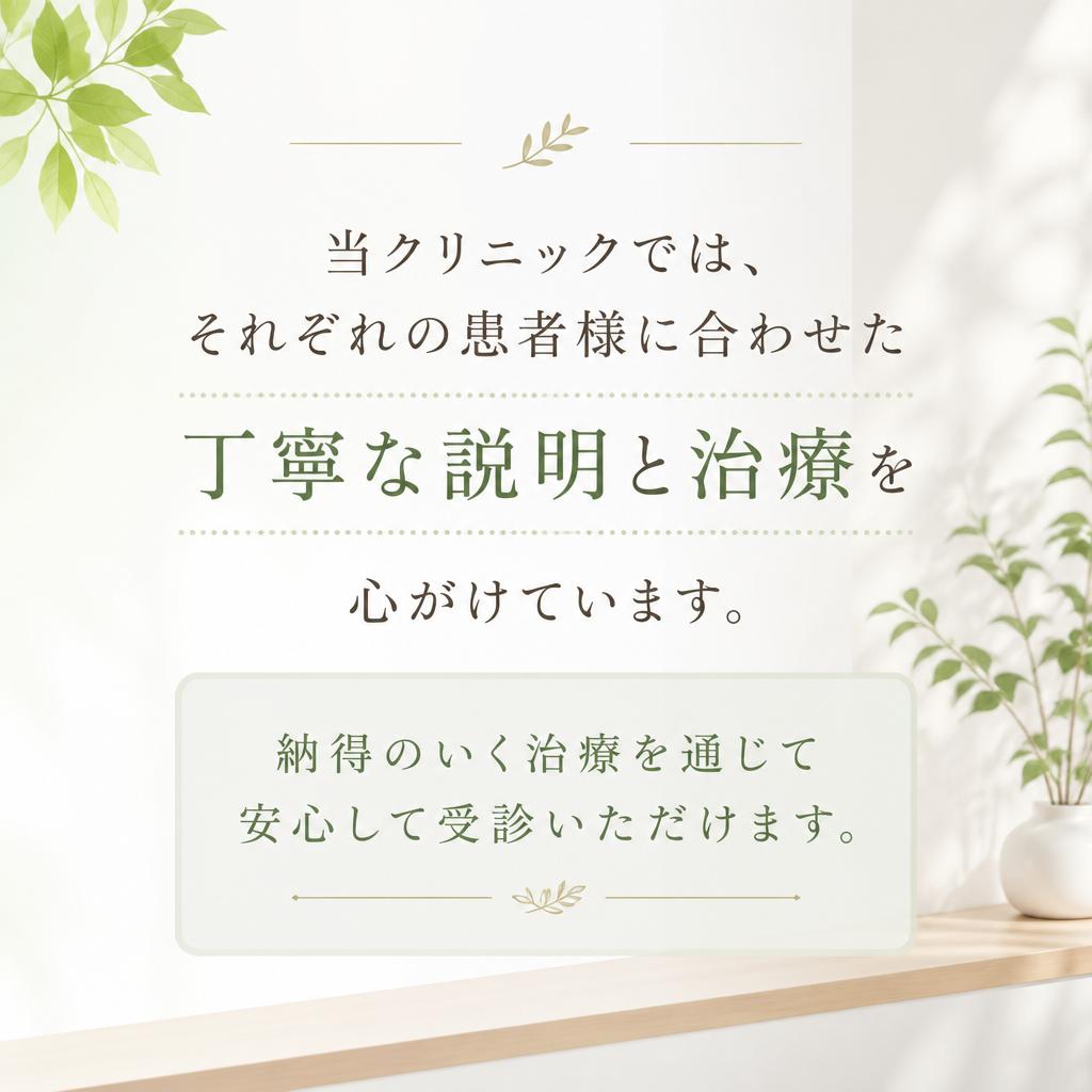 安心・丁寧な治療方針