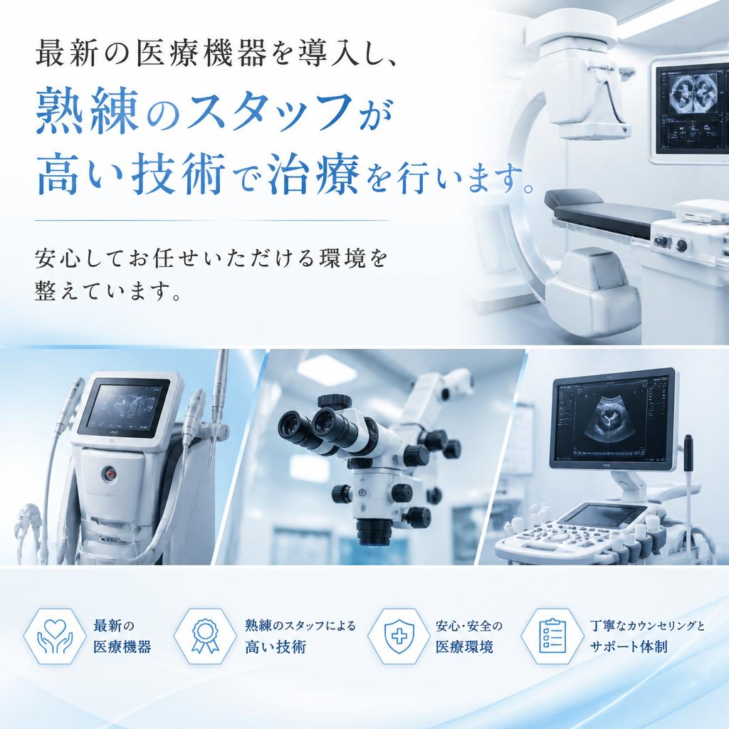 充実した医療機器と技術