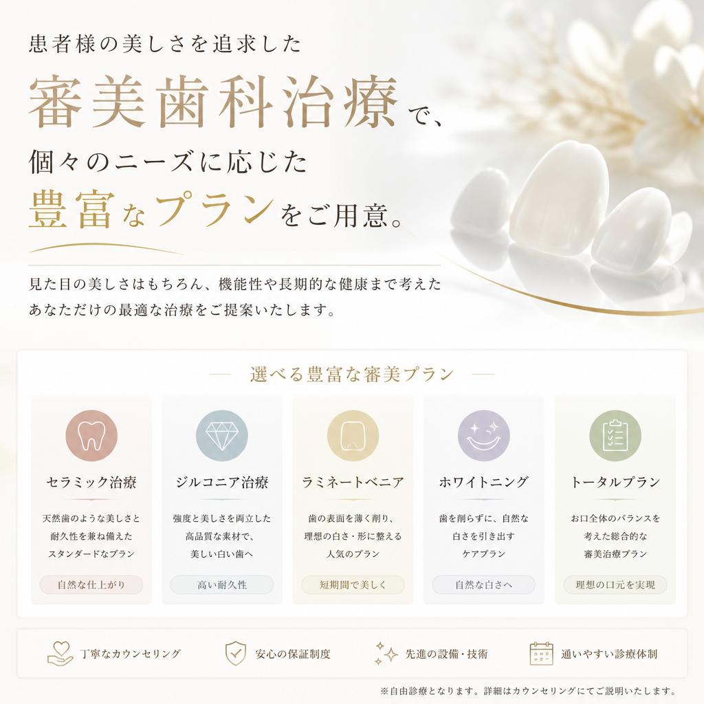 審美歯科治療の選択肢